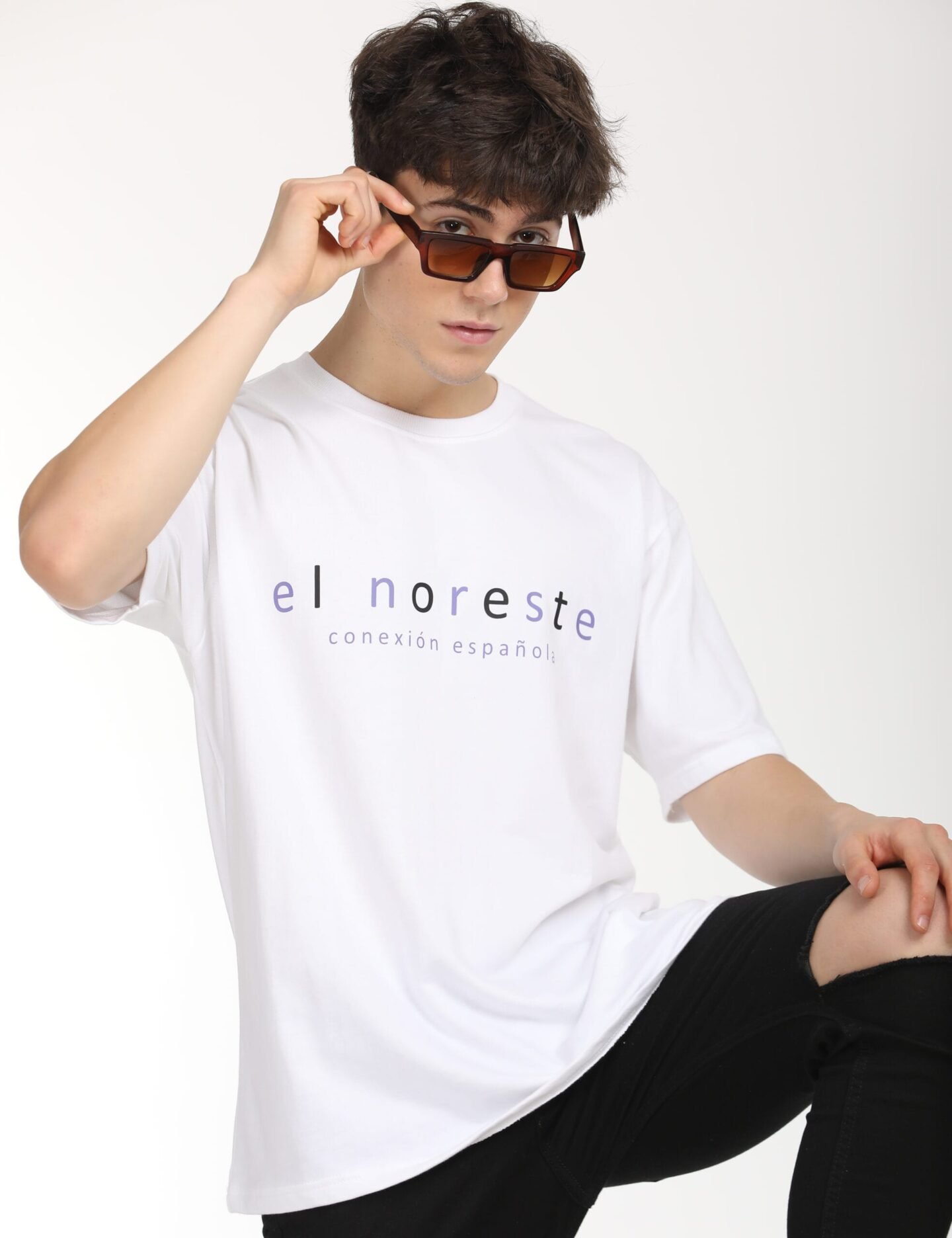 Iconic Comfort: Classic White Printed Oversized Tee - Image 6