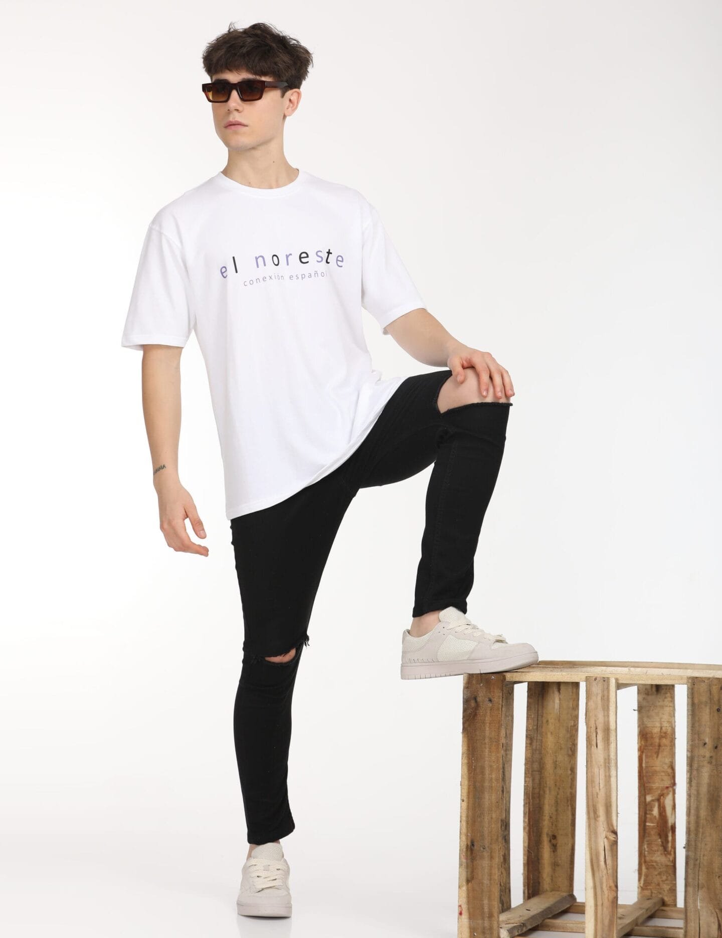 Iconic Comfort: Classic White Printed Oversized Tee - Image 3