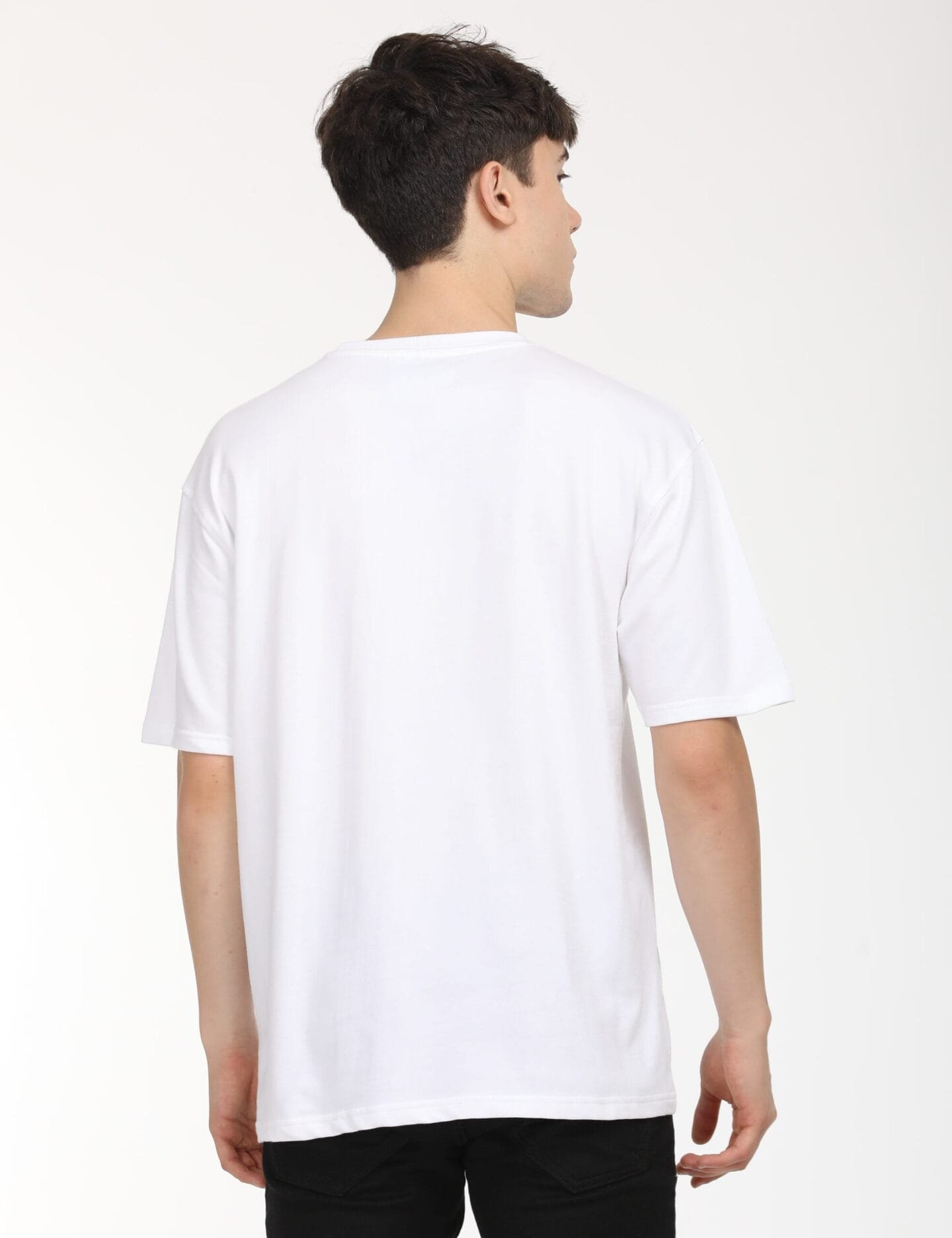 Iconic Comfort: Classic White Printed Oversized Tee - Image 4