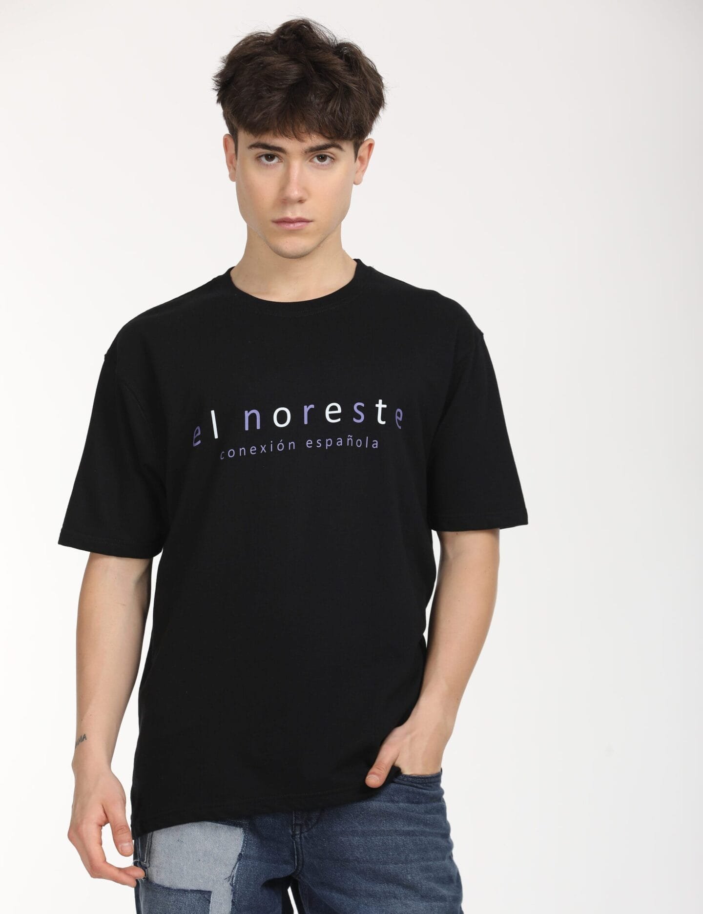 Bold Comfort: Classic Black Printed Oversized Tee - Image 6