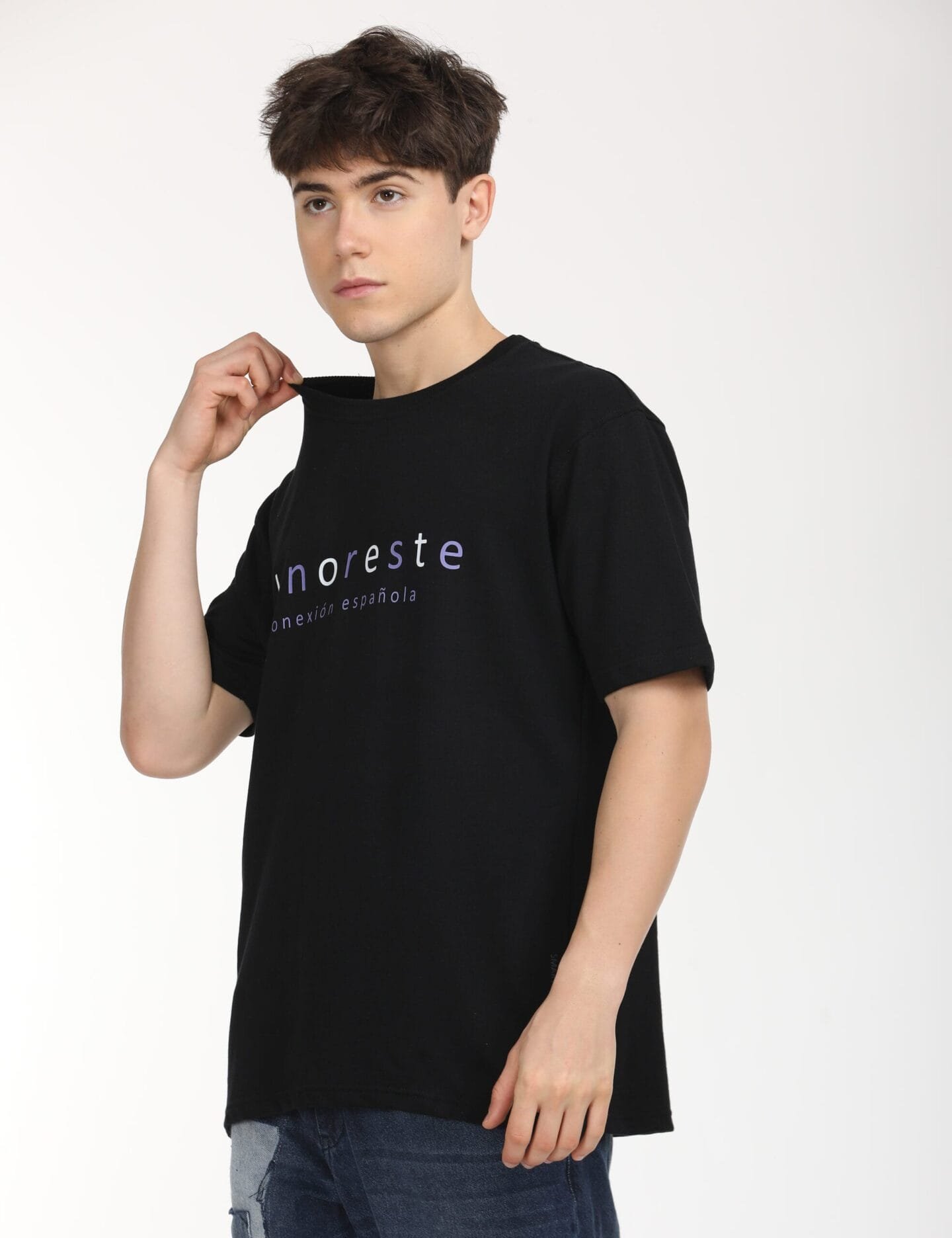 Bold Comfort: Classic Black Printed Oversized Tee - Image 5